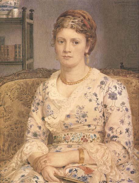 Sir Edward john Poynter,Bart.PRA,RWS Portrait of Mrs j.p.Heselitine (mk46) china oil painting image